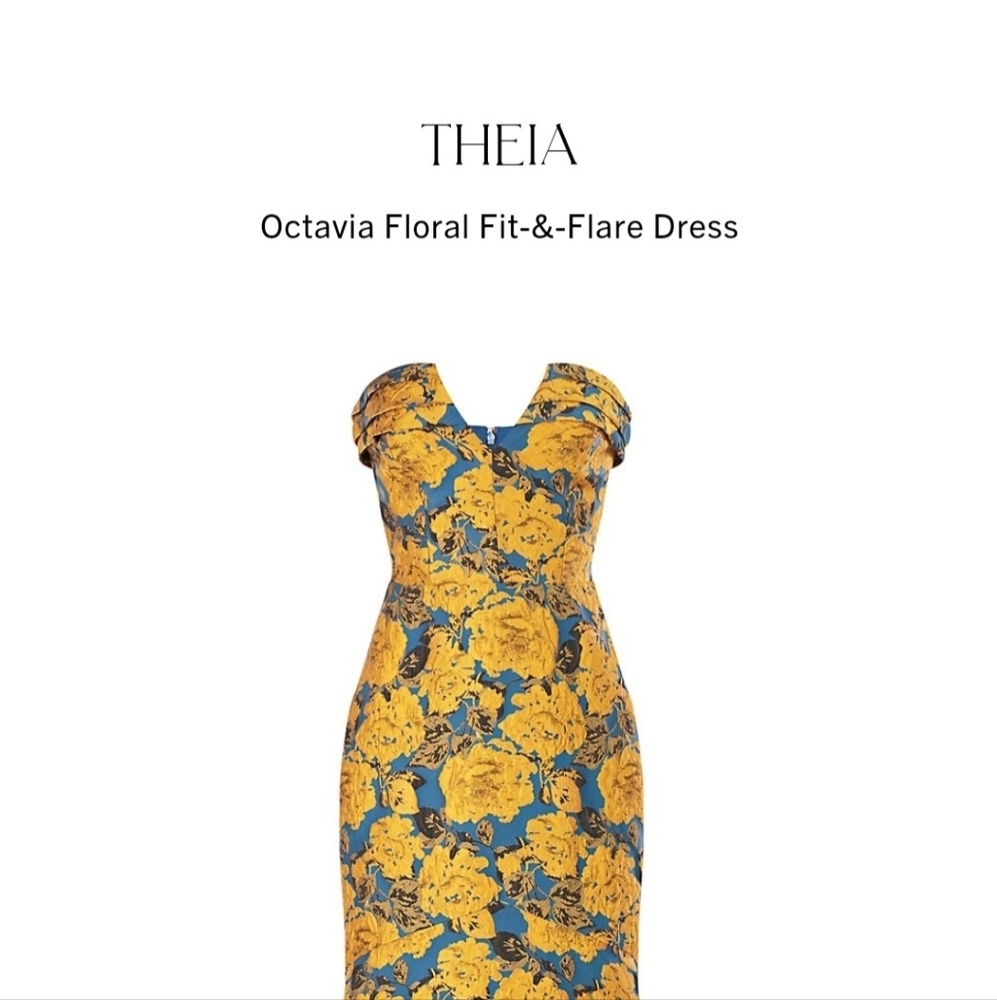 Theia Octavia Floral Fit and  Flare Dess. Size 12